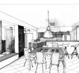 cucina e soggiorno open space